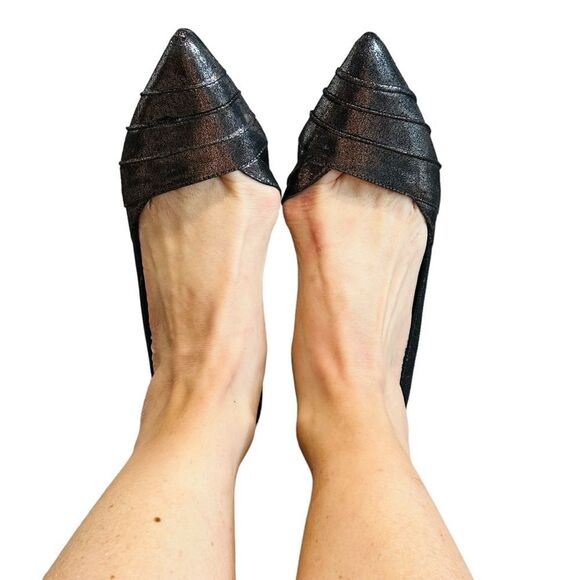 Papell Studio Gunmetal Pointy Toe Pumps - Size 8 - Picture 12 of 15